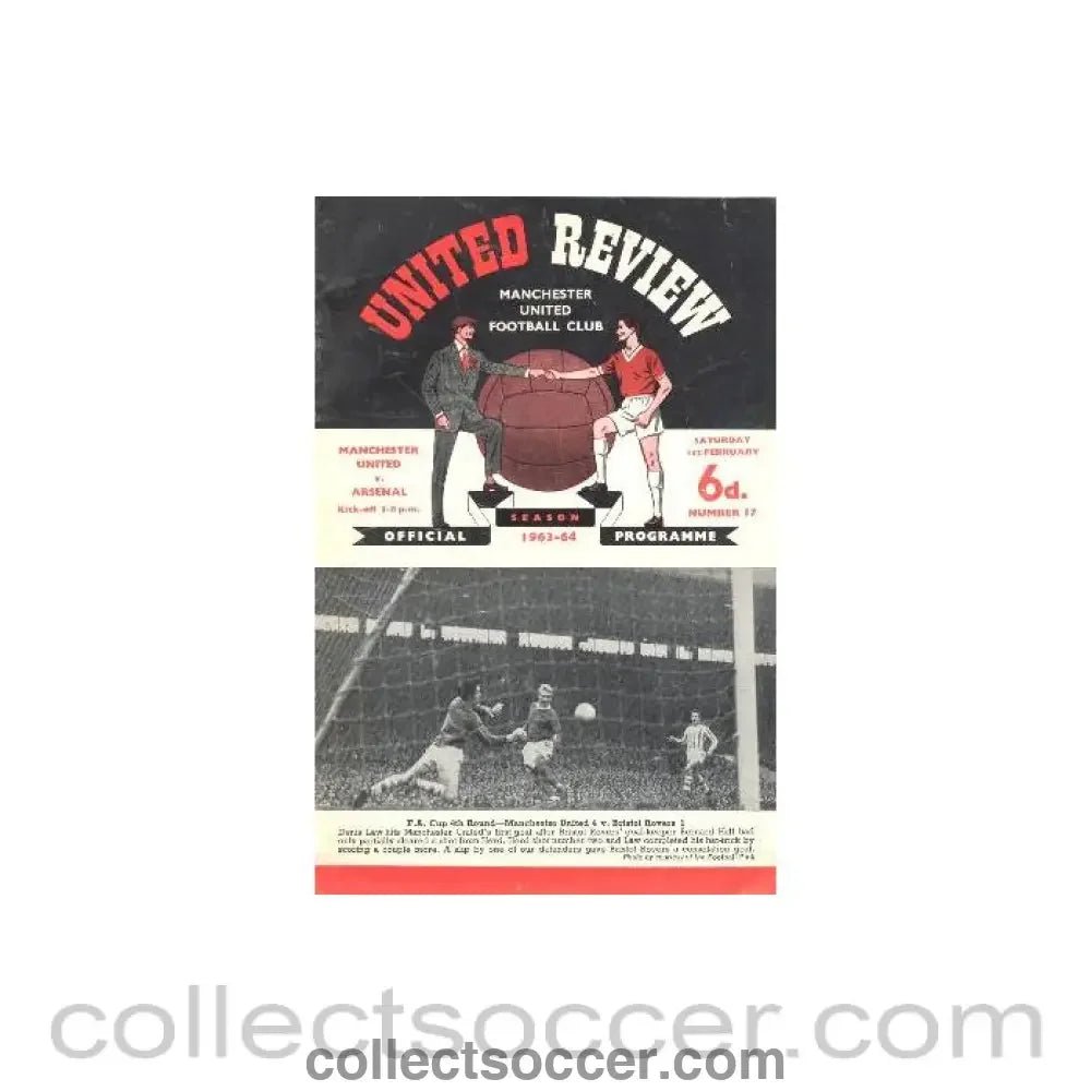 1964 - Manchester United v Arsenal official programme 01/02/1964 - Collect Soccer