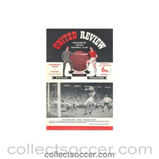 1964 - Manchester United v Everton official programme 16/09/1964 - Collect Soccer