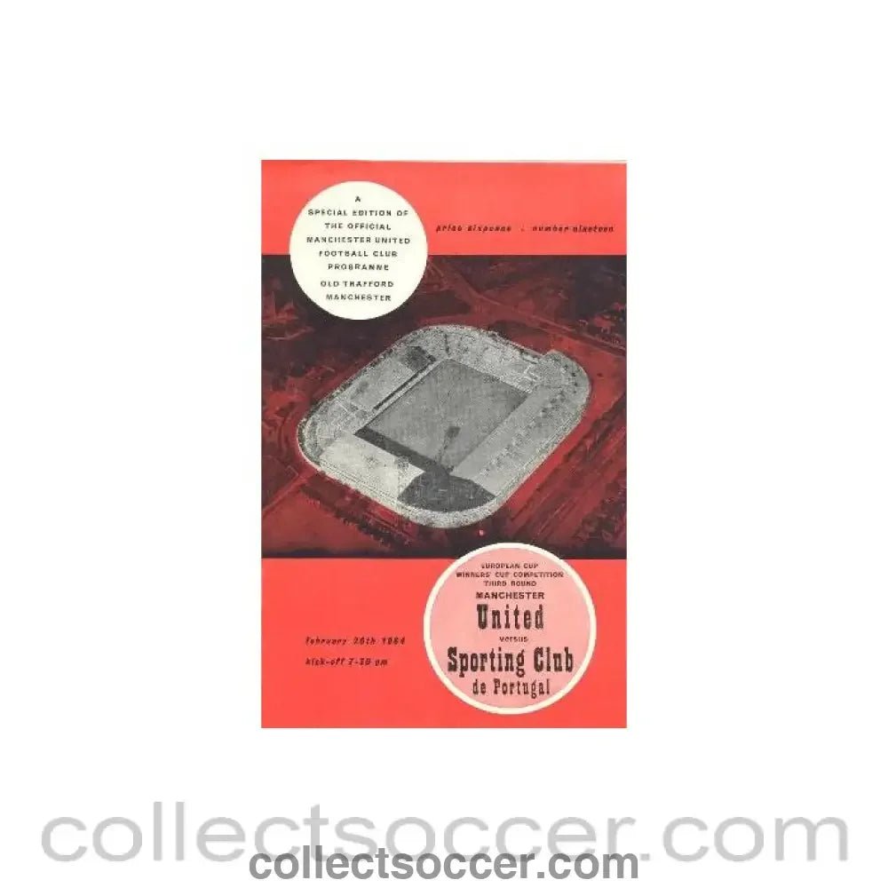 1964 - Manchester United v Sporting Club de Portugal official programme 26/02/1964 - Collect Soccer