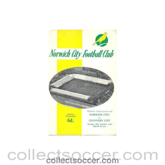 1964 - Norwich City v Coventry City official programme 28/11/1964 - Collect Soccer
