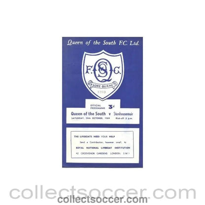 1964 - Queen Of The South v Stenhousemuir official programme 24/10/1964 - Collect Soccer