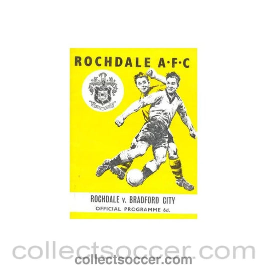 1964 - Rochdale v Bradford official programme 30/09/1964 Football League - Collect Soccer