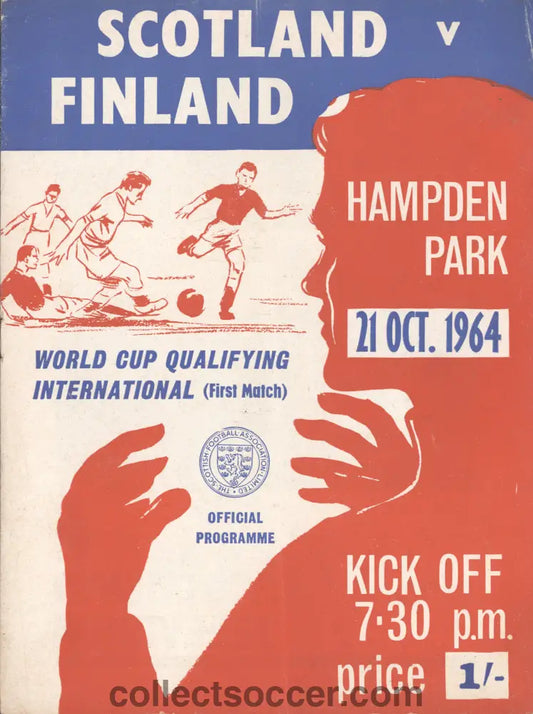 1964 Scotland v Finland official programme 21/10/1964