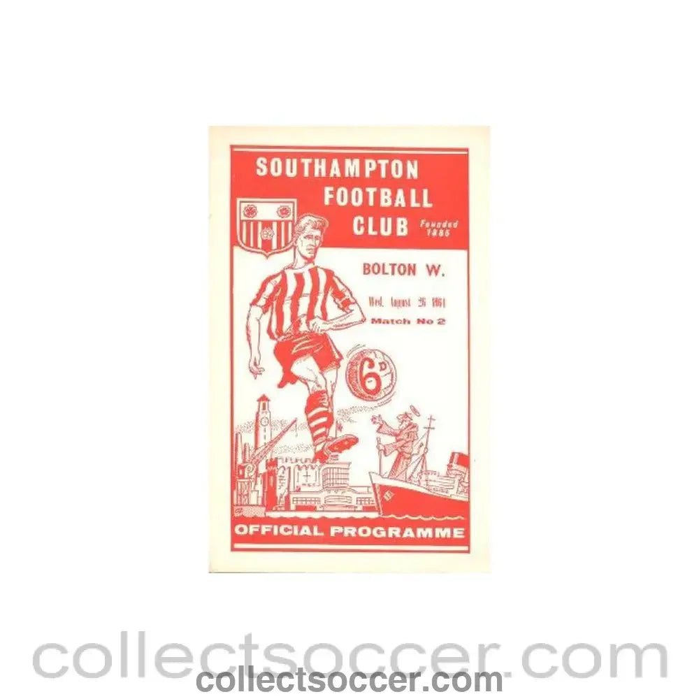 1964 - Southampton v Bolton Wanderers official programme 26/08/1964 - Collect Soccer
