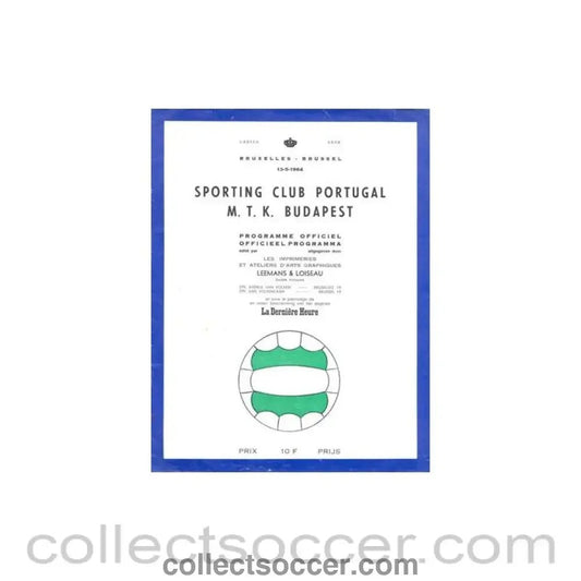 1964 Sporting Club Portugal v M.T.K. Budapest official programme 13/05/1964 European Cup - Collect Soccer