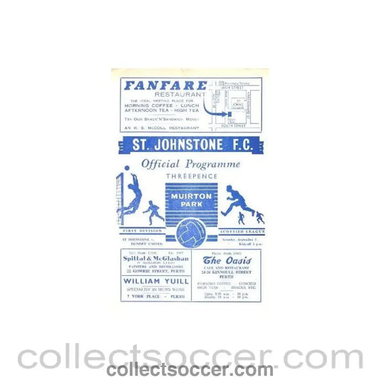 1964 - St. Johnstone v Dundee official programme 05/09/1964 - Collect Soccer