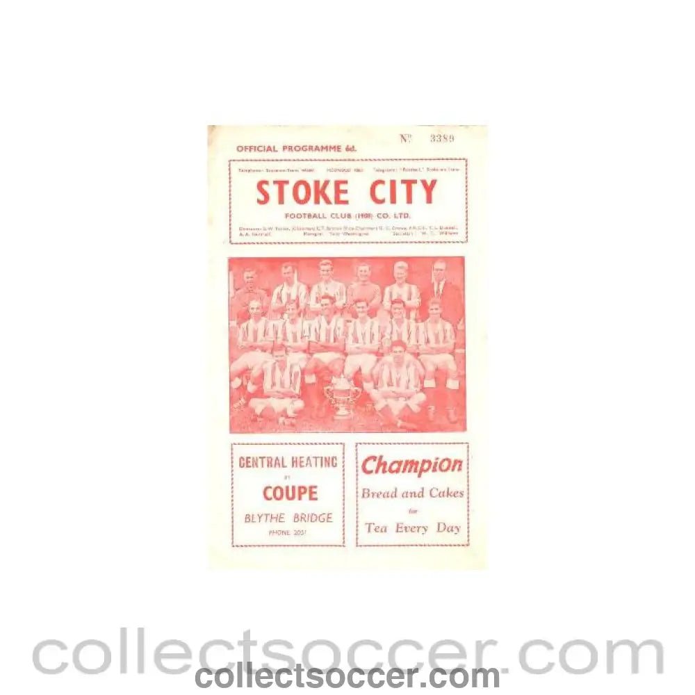 1964 - Stoke City vChelsea official programme 04/03/1964 - Collect Soccer