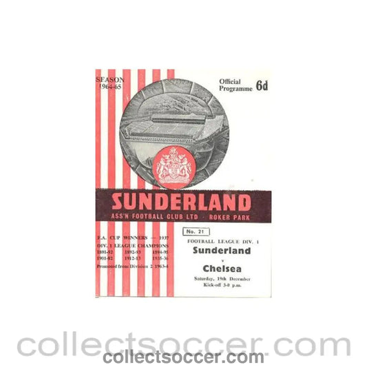1964 - Sunderland vChelsea official programme 19/12/1964