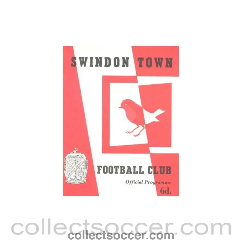 1964 - Swindon Town v Manchester City official programme 12/09/1964 Football League - Collect Soccer