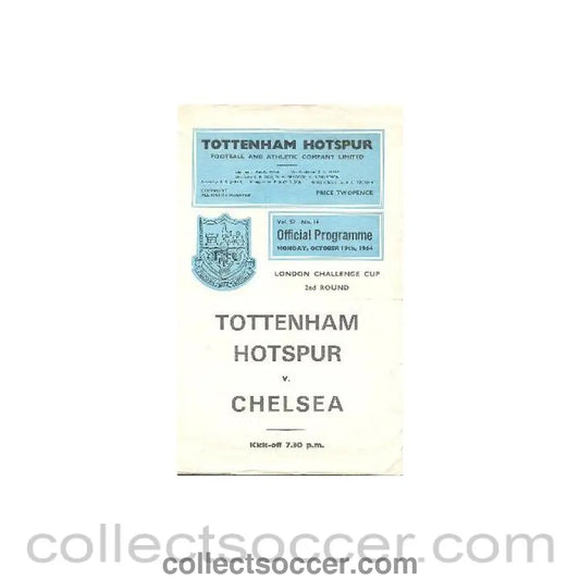 1964 - Tottenham Hotspur vChelsea official programme 19/10/1964