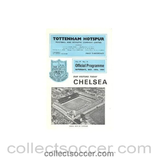 1964 - Tottenham Hotspur vChelsea official programme 24/10/1964 - Collect Soccer