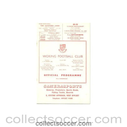1964 - Woking vChelsea official programme 19/11/1964 - Collect Soccer