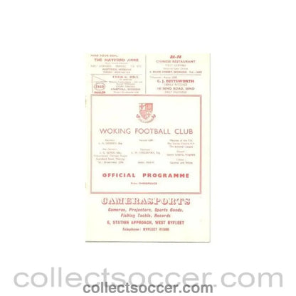 1964 - Woking vChelsea official programme 1964 - 1965, in connection with 75th anniversary of Woking club formation - Collect Soccer