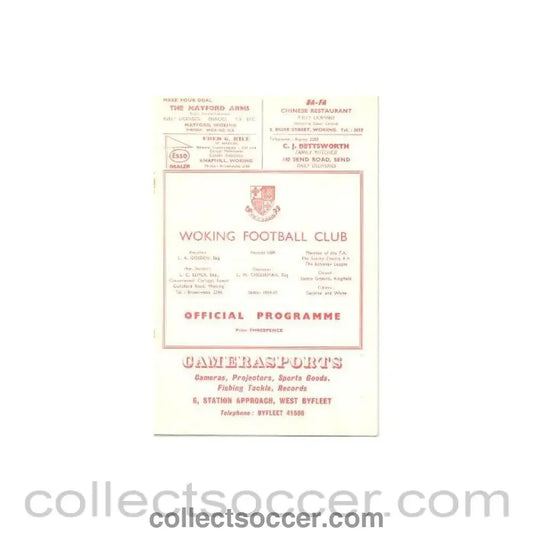 1964 - Woking vChelsea official programme 1964-1965 in connection with 75th anniversary of Woking club formation