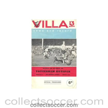 1965 - Arsenal v Tottenham Hotspur official programme 25/09/1965 Football League