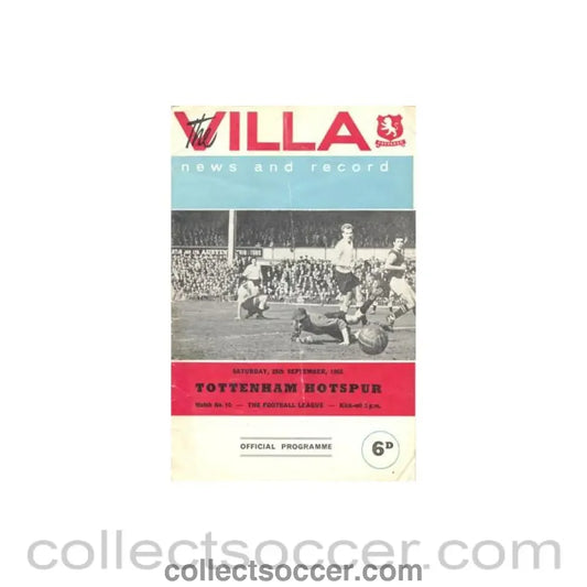 1965 - Arsenal v Tottenham Hotspur official programme 25/09/1965 Football League