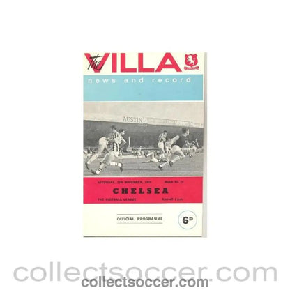 1965 - Aston Villa vChelsea official programme 27/11/1965 - Collect Soccer