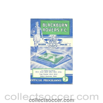 1965 - Blackborn Rovers vChelsea official programme 13/02/1965 - Collect Soccer
