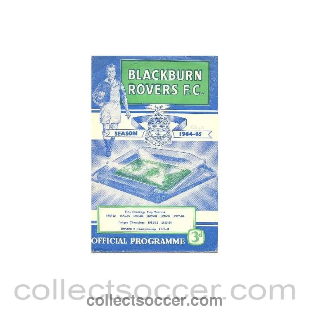 1965 - Blackborn Rovers vChelsea official programme 13/02/1965 - Collect Soccer