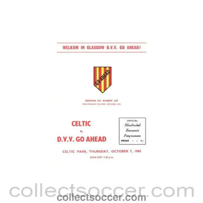 1965 - Celtic v Go Ahead official programme 07/10/1965 - Collect Soccer