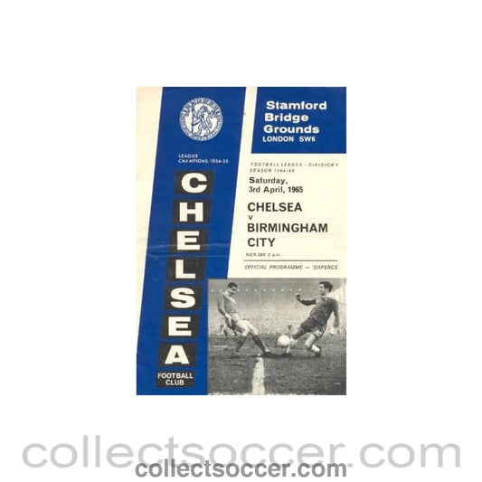1965 - Chelsea v Birmingham official programme 03/04/1965