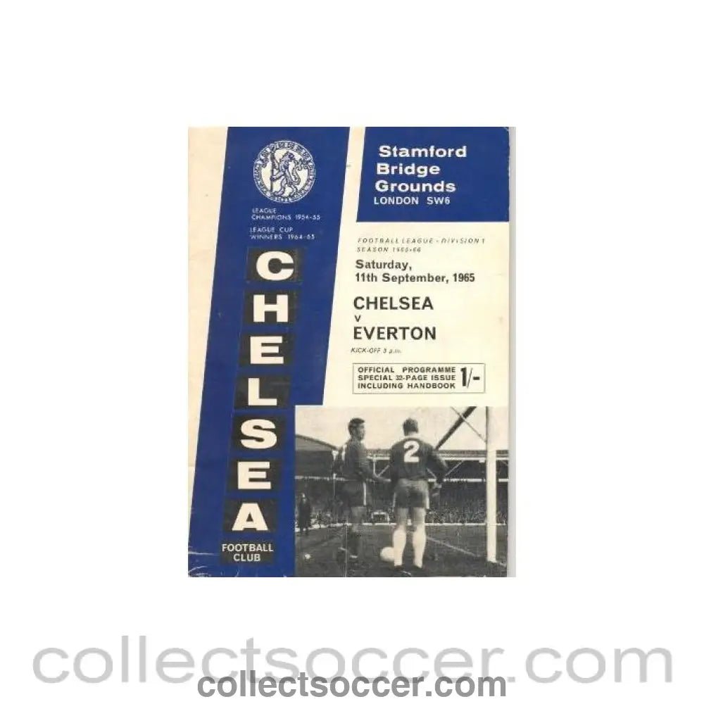 1965 - Chelsea v Everton official programme 11/09/1965 - Collect Soccer