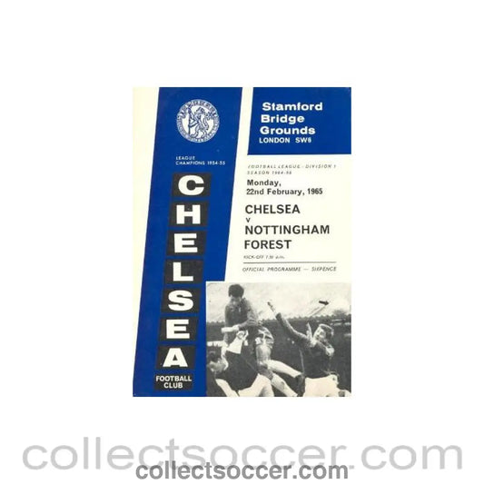 1965 - Chelsea v Nottingham Forest official programme 22/02/1965