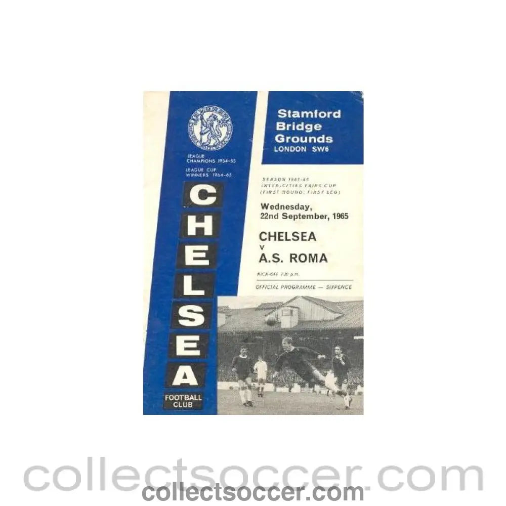 1965 - Chelsea v Roma official programme 22/09/1965