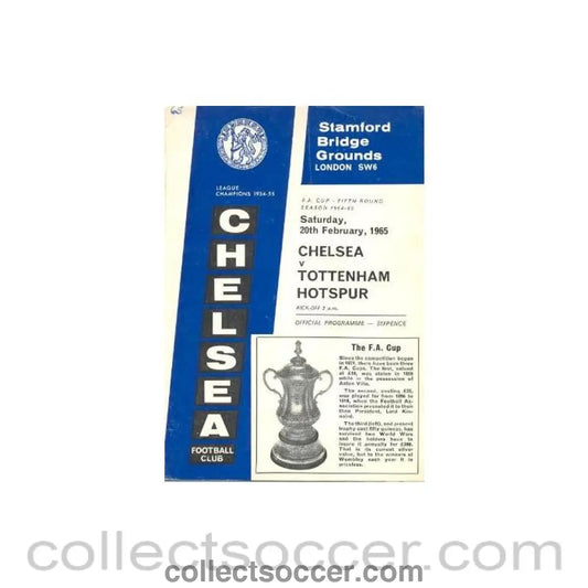 1965 - Chelsea v Tottenham Hotspur official programme 20/02/1965