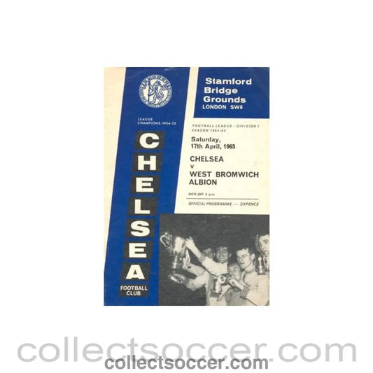 1965 - Chelsea v West Bromwich Albion official programme 17/04/1965