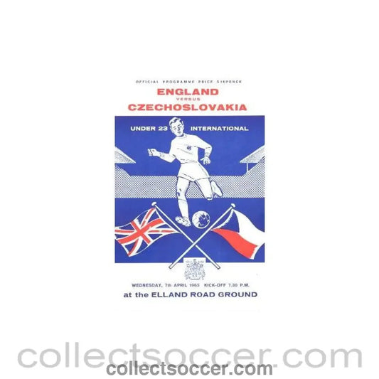 1965 England v Czechoslovakia official programme 07/04/1965 - Collect Soccer