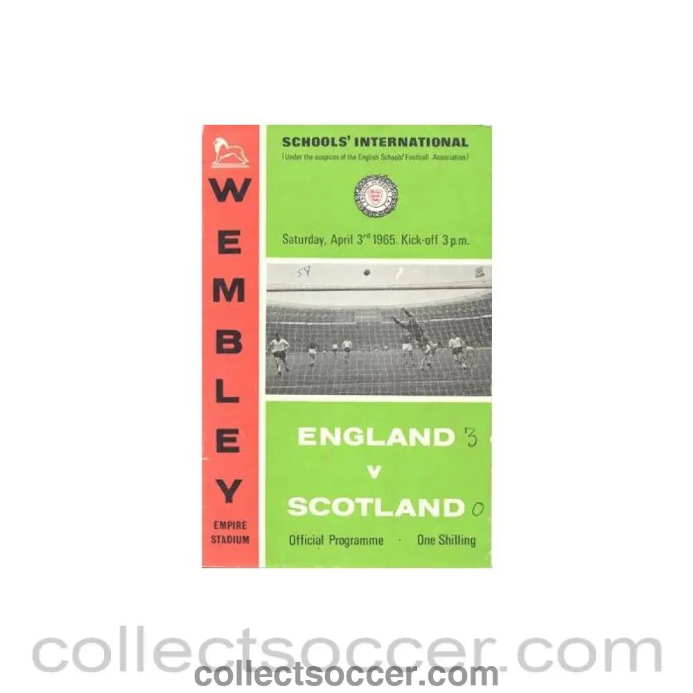 1965 England v Scotland official programme 03/04/1965 youth game, half price - Collect Soccer