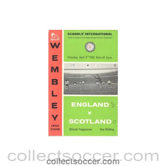 1965 England v Scotland official programme 03/04/1965 youth game, half price - Collect Soccer