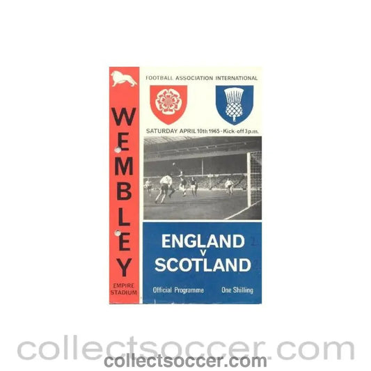 1965 England v Scotland official programme 10/04/1965 hole - punched - Collect Soccer