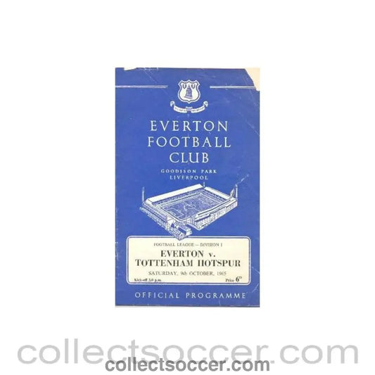 1965 - Everton v Tottenham Hotspur official programme 09/10/1965 - Collect Soccer