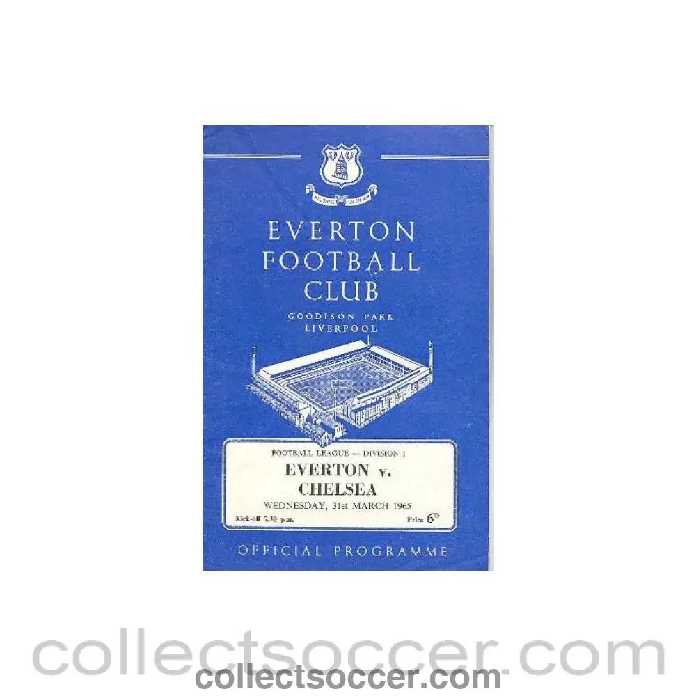 1965 - Everton vChelsea official programme 31/03/1965 - Collect Soccer