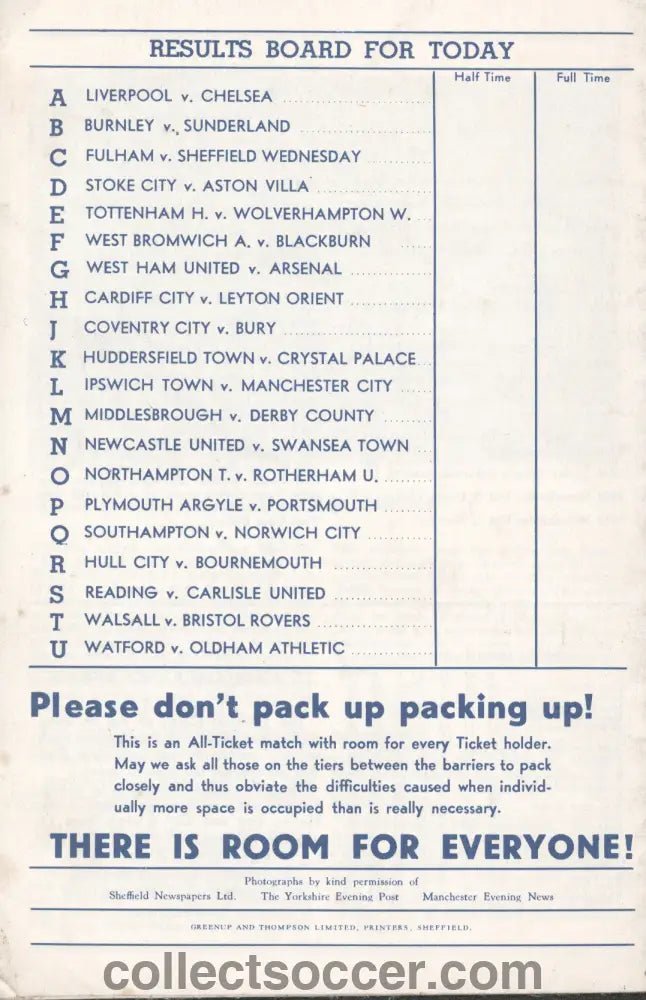 1965 FA Cup Semi - Final Manchester United v Leeds United Official Programme - Collect Soccer