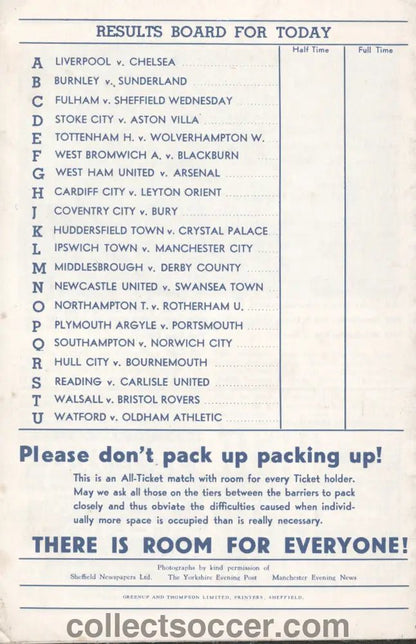 1965 FA Cup Semi - Final Manchester United v Leeds United Official Programme - Collect Soccer