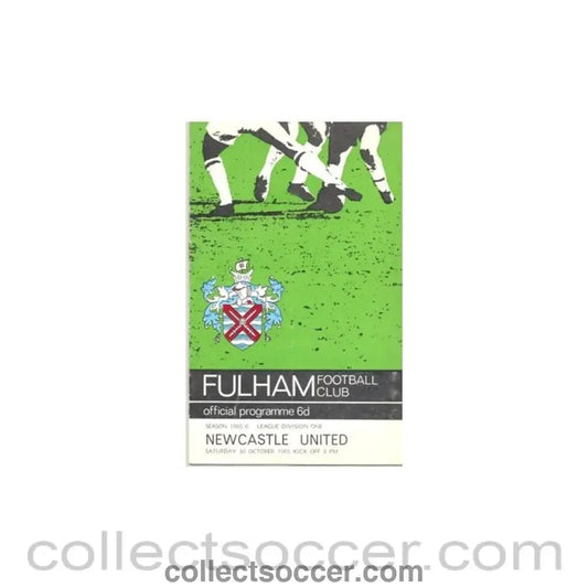 1965 - Fulham v Newcastle United official programme 30/10/1965 - Collect Soccer