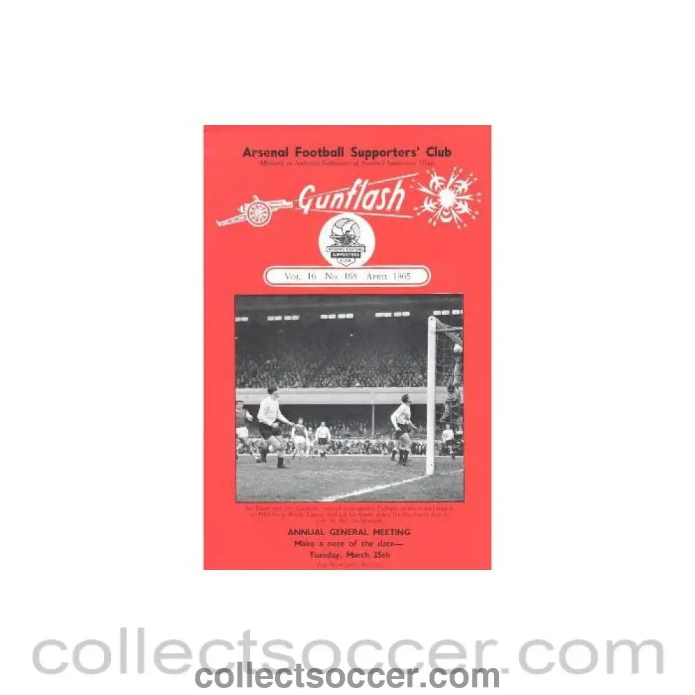 1965 - Gunflash - Arsenal fanzine No: 168 of April 1965 - Collect Soccer
