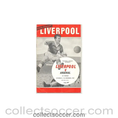 1965 - Liverpool v Arsenal official programme 11/12/1965 - Collect Soccer