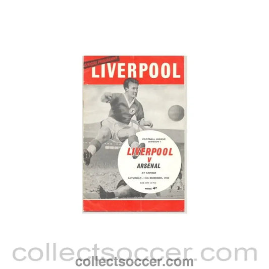 1965 - Liverpool v Arsenal official programme 11/12/1965 - Collect Soccer