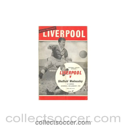 1965 - Liverpool v Sheffield Wednesday official programme 16/01/1965 - Collect Soccer