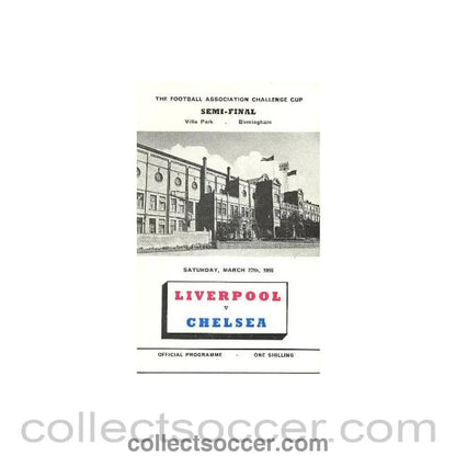 1965 - Liverpool vChelsea official programme 27/03/1965 Semi - Final - Collect Soccer