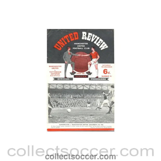 1965 - Manchester United v Tottenham Hotspur official programme 18/12/1965 - Collect Soccer