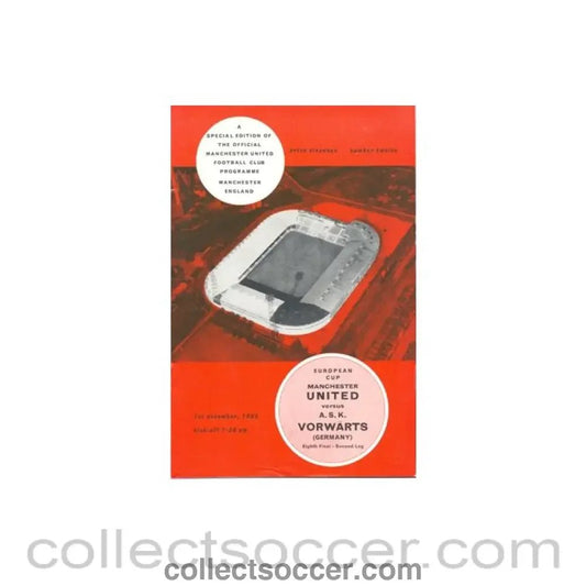 1965 - Manchester United v Vorwarts, Germany official programme 01/12/1965 - Collect Soccer