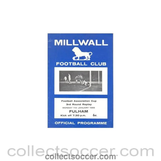 1965 - Millwall v Fulham official programme 11/01/1965 - Collect Soccer