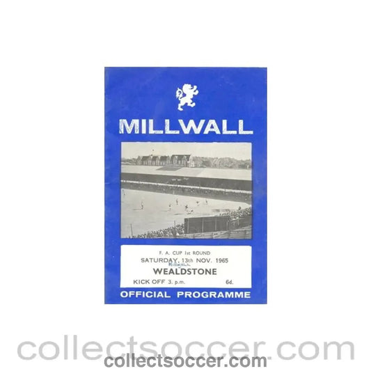 1965 - Millwall v Wealdstone official programme 13/11/1965 - Collect Soccer