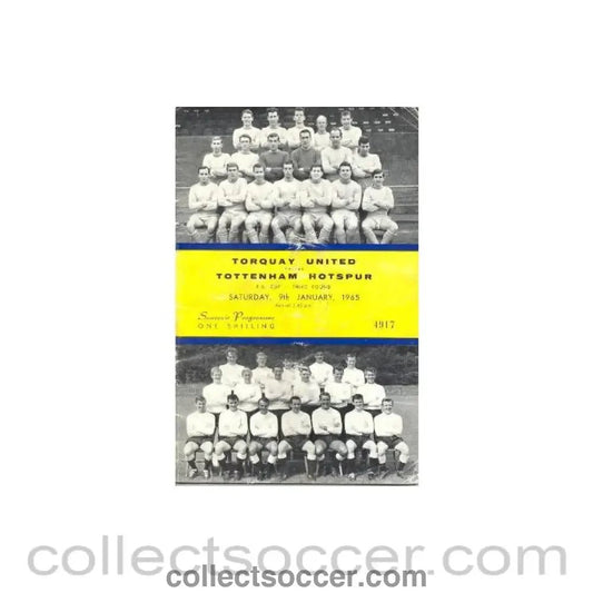 1965 - Torquay United v Tottenham Hotspur official programme 09/01/1965 - Collect Soccer