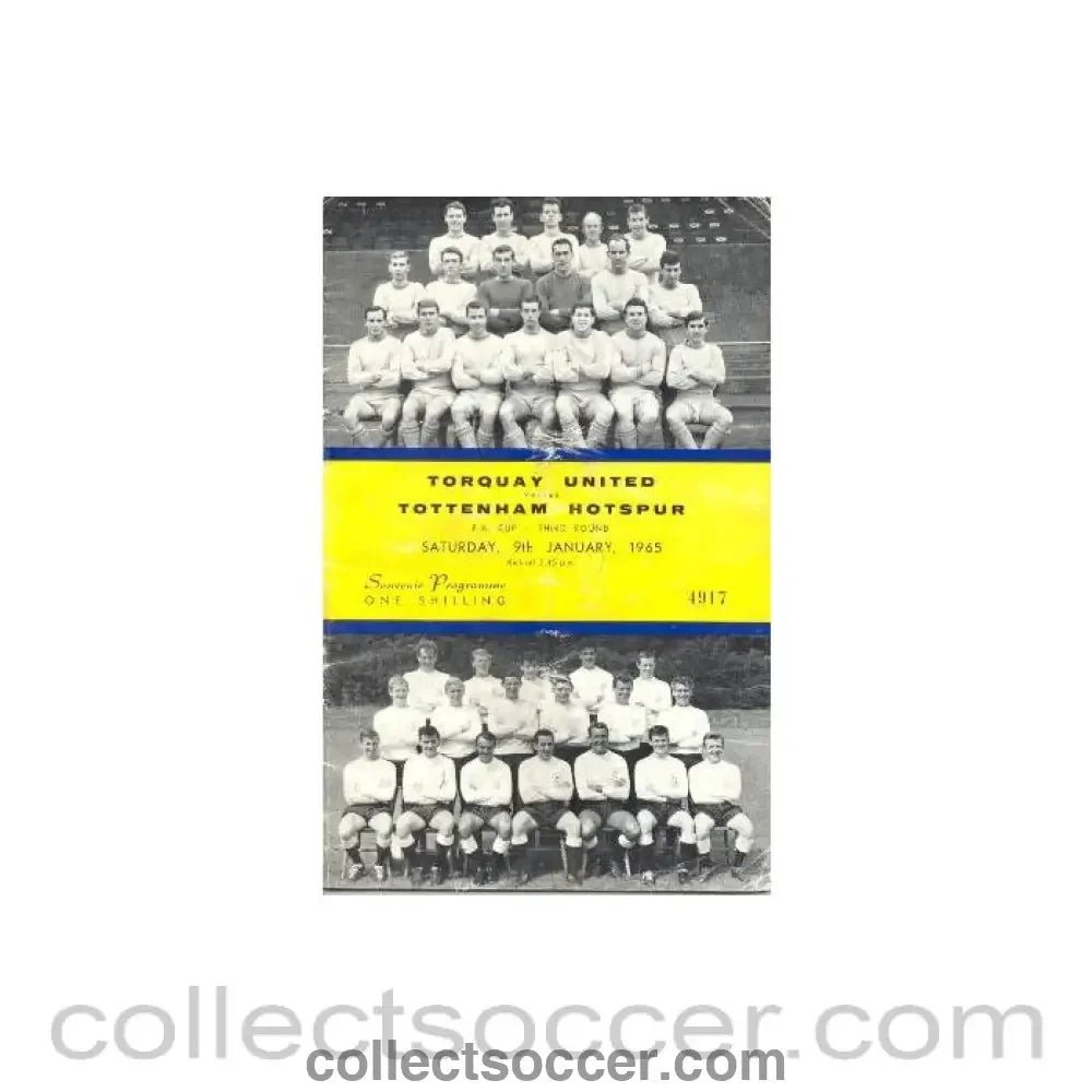 1965 - Torquay United v Tottenham Hotspur official programme 09/01/1965 - Collect Soccer